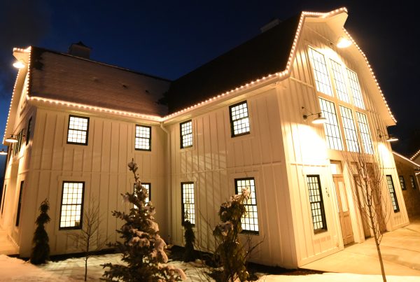 Custom Home with Soffit Lights