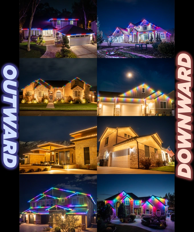 ClickLights outward-facing and downward-facing installation styles